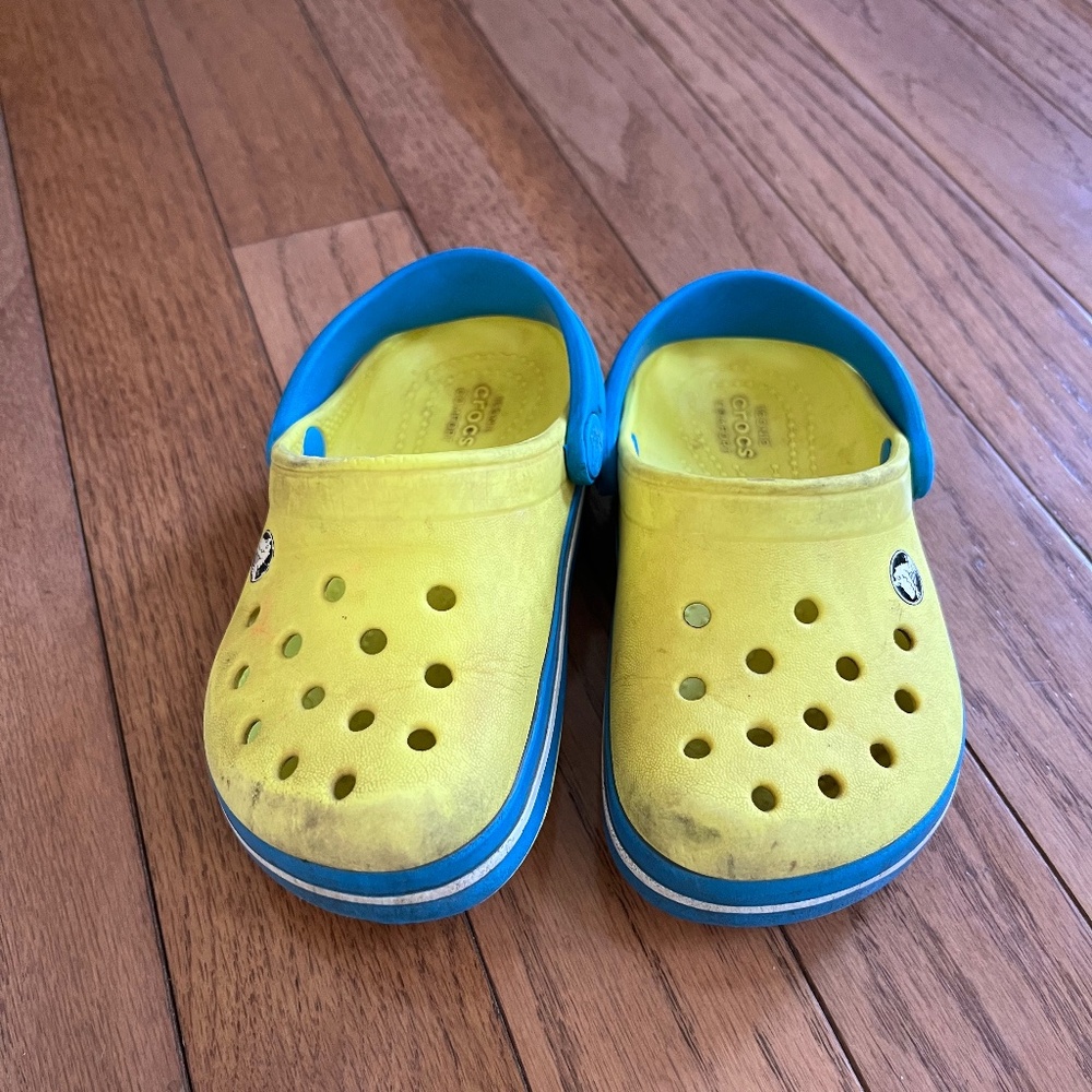 Toddler neon crocs